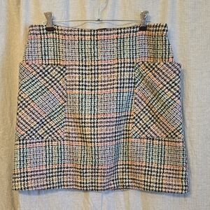 Maeve by Anthropologie Multicolor Plaid Tweed Skirt Womens 10